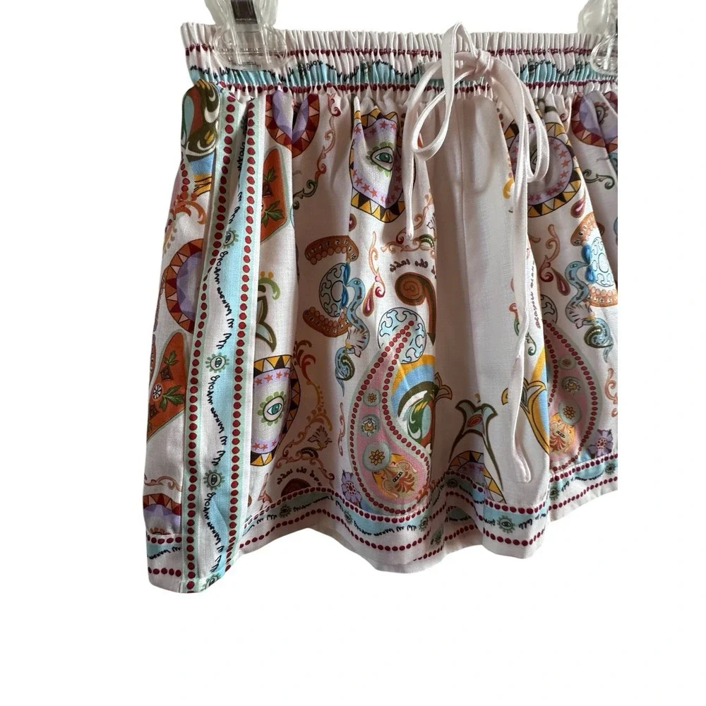 Commense‎ Pinball Short Set Xtra Small Relaxed Shirt Collar Elastic Waist Funky